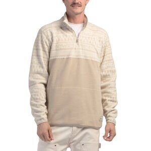 HURLEY Beige Blocked Windchill Quarter Zip Sweatshirt